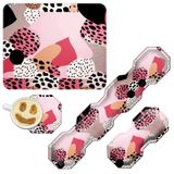 JYCUHTCL Bilek Dayanımlı Mouse Pad+Klavye Bilek Desteği+Bilek Desteği+Bardak Altlığı 4 adet Set Çok Renkli Tema, Bellek Köpüğü Kolay Yazma Ağrı kesici Mouse pad Seti Bilgisayar Dizüstü Bilgisayar Ofis Ev için