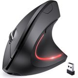 JYKEYMOUT 2.4G Kablosuz Fare, Ergonomik Dikey Tasarım, 1600 DPI, 6 Düğme, Dizüstü Bilgisayar, Bilgisayar, Masaüstü için Bilgisayar Fareleri (Siyah)