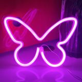 JYWJ Kelebek Neon Tabelalar, USB veya 3-AA Pille Çalışan Neon Işık, LED Işıklar Masa Dekorasyonu, Kız Yatak Odası Duvar Dekoru, Çocuk Doğum Günü Hediyesi, Düğün Parti Malzemeleri İş Hediyeleri Neon İşaretler (Pembe)