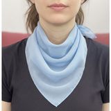 Jz Moda Düz Sade Şifon Kare Fular - Zarif Kadın Boyun Fuları ve Bandana (50X50CM) - Açık Mavi