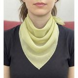 Jz Moda Düz Sade Şifon Kare Fular - Zarif Kadın Boyun Fuları ve Bandana (50X50CM) - Açık Sarı