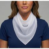 Jz Moda Düz Sade Şifon Kare Fular - Zarif Kadın Boyun Fuları ve Bandana (50X50CM) - Beyaz