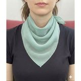 Jz Moda Düz Sade Şifon Kare Fular - Zarif Kadın Boyun Fuları ve Bandana (50X50CM) - Su Yeşili