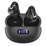 Jzones Açık Kulak Klipsi Kablosuz Kulaklık Bluetooth 5.4, Hafif Konfor Spor Kemik İletim Kulaklıkları Net Ses için Dahili Mikrofon, Stabil Fit Kulaklık 24H Çal - Siyah