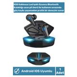 K 55 Işıklı Kulakiçi Kablosuz Bluetooth Kulaklık Oyuncu Kulaklığı Çift Mikrofonlu