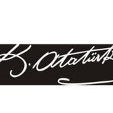 K.Atatürk Beyaz İmza Sticker 20x6 cm