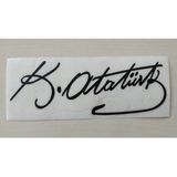 K. Atatürk Sticker Siyah 15,5x5,5cm Atatürk İmzası Sticker, Atatürk Etiketi, Atatürk Çıkartması