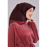 K.Bordo Kenar Bordürlü Twill İpek Eşarp