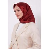 K.Bordo Petek Desen Monogram İpek Eşarp