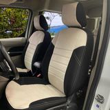 K-Design Ford Connect Araca Özel Oto Koltuk Kılıfı - Tay Tüyü ve Raşel Kumaş - Bej - Siyah