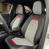 K-Design Opel Mokka Araca Özel Oto Koltuk Kılıfı - Keten ve Deri - Gri - Siyah