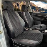 K-Design Peugeot 307 Araca Özel Oto Koltuk Kılıfı - Nakışlı Tay Tüyü ve Deri - Siyah