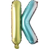 K Harf Gökkuşağı Folyo Balon16 İnç 36 cm