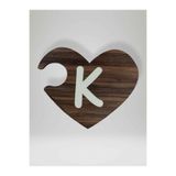 K Harfi (Sağ Parça) – Ahşap Puzzle Kalp Harf Magnet – Buzdolabı Süsü – İkili Uyumlu (kod:1016)