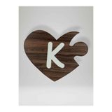 K Harfi (Sol Parça) – Ahşap Puzzle Kalp Harf Magnet – Buzdolabı Süsü – İkili Uyumlu (kod:1015)