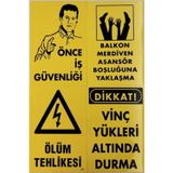 K Karaaliler Iş Güvenlik Uyarı Levhası Pvc 25X35 ( 10 Lu Set ) 10 Adet