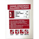 K Karaaliler Iş Güvenlik Uyarı Levhası Pvc 25X35 Yangın Söndürücü Kullanma Talimatı