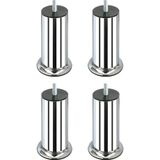 k karaaliler Mobilya Baza Koltuk Yatak Çekyat Kanepe Yükseltme Ayağı Kalın Diş 3/8 Krom Metal Ayak 12 cm 4 Adet
