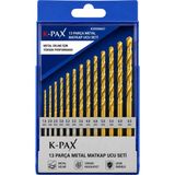K-Pax 13 Parçalı Titanyum Kaplamalı Hss Metal Matkap Ucu Seti