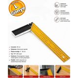 K-Pax KP30 300 mm 30 cm Alüminyum Açılı Ahşap Inşaat Marangoz L Gönye Cetvel 30 cm