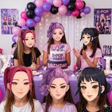 K-POP Huntrix Demon Hunters Karton Maske 6lı Set Parti Maske Aksesuar Model 2