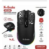 K-Snake KS2N Rgb Gaming Mouse | 24000 Dpı | Şarj Standlı | Kablosuz & Kablolu Kullanım | Dijital Göstergeli Oyuncu Mouse - Beyaz - Siyah