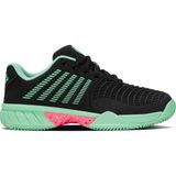 K-Swiss Express Light 3 Kadın Tenis Ayakkabısı Siyah - Açık Yeşil Herringbone Taban Sentetik Deri