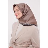 K.Vizon Kenar Leopar Desen Twill İpek Eşarp
