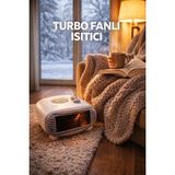 K-Yonlineticaret 2000W Elektrikli Turbo Fanlı Isıtıcı, Termostatlı, Sıcak-Soğuk Hızlı Isıtma, 25 M A