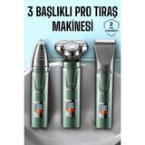 K-Yonlineticaret 3 Başlıklı Profesyonel Saç ve Sakal Bakım Seti Vücut, Burun ve Kulak Tüy Alma