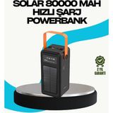 K-Yonlineticaret 80000 Mah Güneş Enerjili Powerbank 4 Kablolu Type C Lightning Micro USB