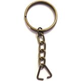 K-Yonlineticaret Anahtarlık Halkası, Halka + Zincir + Üçgen, 24MM, Antik, 1 Adet