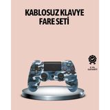 K-Yonlineticaret Bluetooth Kablosuz Ps4 Gamepad Çift Motorlu Siyah Controller