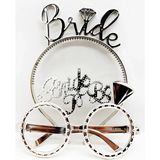 K-Yonlineticaret Bride Yazılı Taç ve Bride To Be Yazılı Gözlük Seti Gümüş Renk