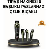 K-yonlineticaret Erkek Bakım Seti 5’i 1 Arada Şarjlı Paslanmaz Çelik Başlıklı - KY002K-6PTQS0 - Renkli