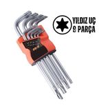 K-yonlineticaret Hsnet Yıldız Torx Combination 9 Parça Alyan Seti - KY002K-6SC6L9 - Çok Renkli