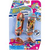 K-Yonlineticaret HXL17 Hot Wheels Skate Retro Temalı Ikili Parmak Kaykay ve Ayakkabı Paketi