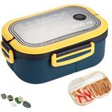 K-yonlineticaret Lunch Box Tek Katlı 1200 ml 2x3 Bölmeli Sefer Tası – Çatal Kaşık Bıçak Dahil Bpa’sız Plastik Hava Kilitli Beslenme Kabı Kutusu – Renkli Bento Yemek Kabı Karışık Renk - standart