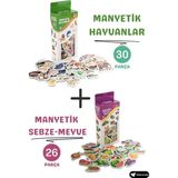 K-Yonlineticaret Oyuncak Manyetik Mıknatıslı 30 Parça Hayvanlar 26 Parça Sebze Meyveler Eğitici Set