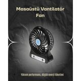 K-yonlineticaret Şarjlı USB Fan – Masaüstü Mini Vantilatör Taşınabilir Işıklı 3 Kademeli - KY002K-6PRW9 - Çok Renkli