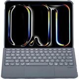 K-Yonlineticaret T5510D Ipad Pro 13 (2024) Kılıf Palermo Ledli Klavyeli Standlı Tablet Kılıfı - Siya