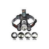 K-Yonlineticaret T6 Kafa Feneri 5000 Lumens 3xcree Xm-T6+2r5 Lamba LED Kamp Lambası