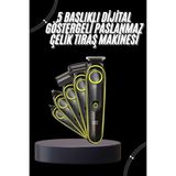 K-yonlineticaret Unısex Çok Fonksiyonlu Bakım Seti LED Göstergeli Tıraş Makinesi Saç Sakal Vü - KY002K-6PROT - Renkli