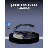 K-Yonlineticaret USB Şarjlı Mini LED Kafa Feneri 50M Odak 150M Geniş Aydınlatm