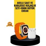 K-Yonlineticaret Watch 9 Max Akıllı Saat Sesli Görüşme Özellikli Kulaklık Seti