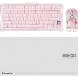 K1 Mekanik Gaming Klavye, M1 Pro Kablosuz Optik Mouse ve Mousepad Oyuncu Seti (Sakura Pink) - Çok Renkli