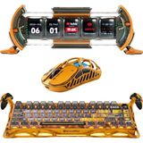 K1 Pro Mekanik Gaming Klavye, Xpro Kablosuz Optik Mouse ve Dijital Resim Çerçevesi Oyuncu Seti (Ba - Çok Renkli