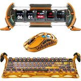 K1 Pro Mekanik Gaming Klavye, Xpro Kablosuz Optik Mouse ve Dijital Resim Çerçevesi Oyuncu Seti (Battle-Worn Yellow) - Çok Renkli