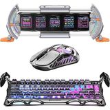 K1 Pro Mekanik Gaming Klavye, Xpro Kablosuz Optik Mouse ve Dijital Resim Çerçevesi Oyuncu Seti (Cyberpunk)