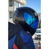 K1 S MONO BLACK KAPALI KASK + AGV İRİDİUM BLUE VİZÖR
